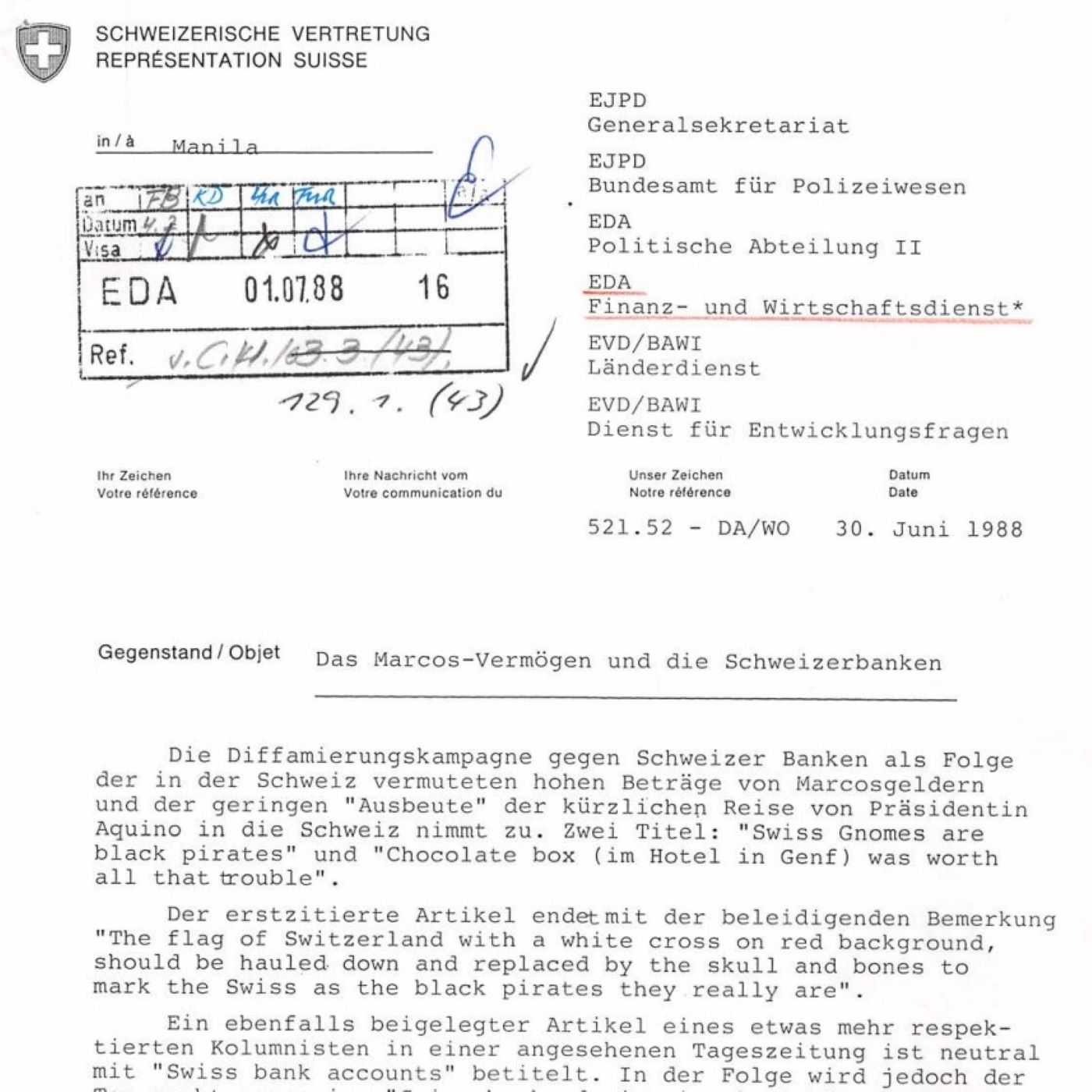 BGE 113 Ib 257 - Marcos